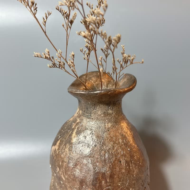 純手捏柴燒花器 / 小平凡手作