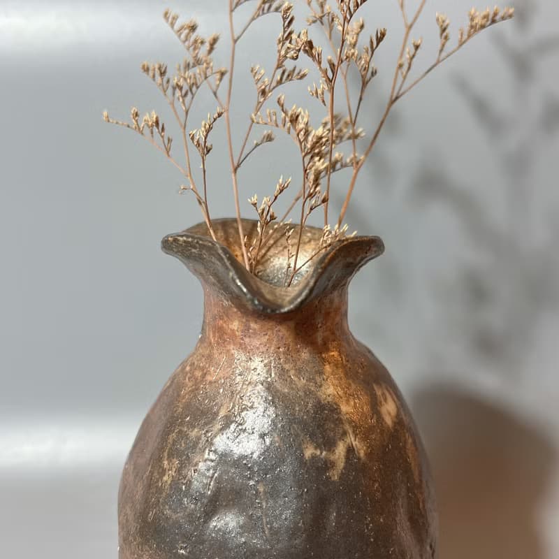 純手捏柴燒花器 / 小平凡手作