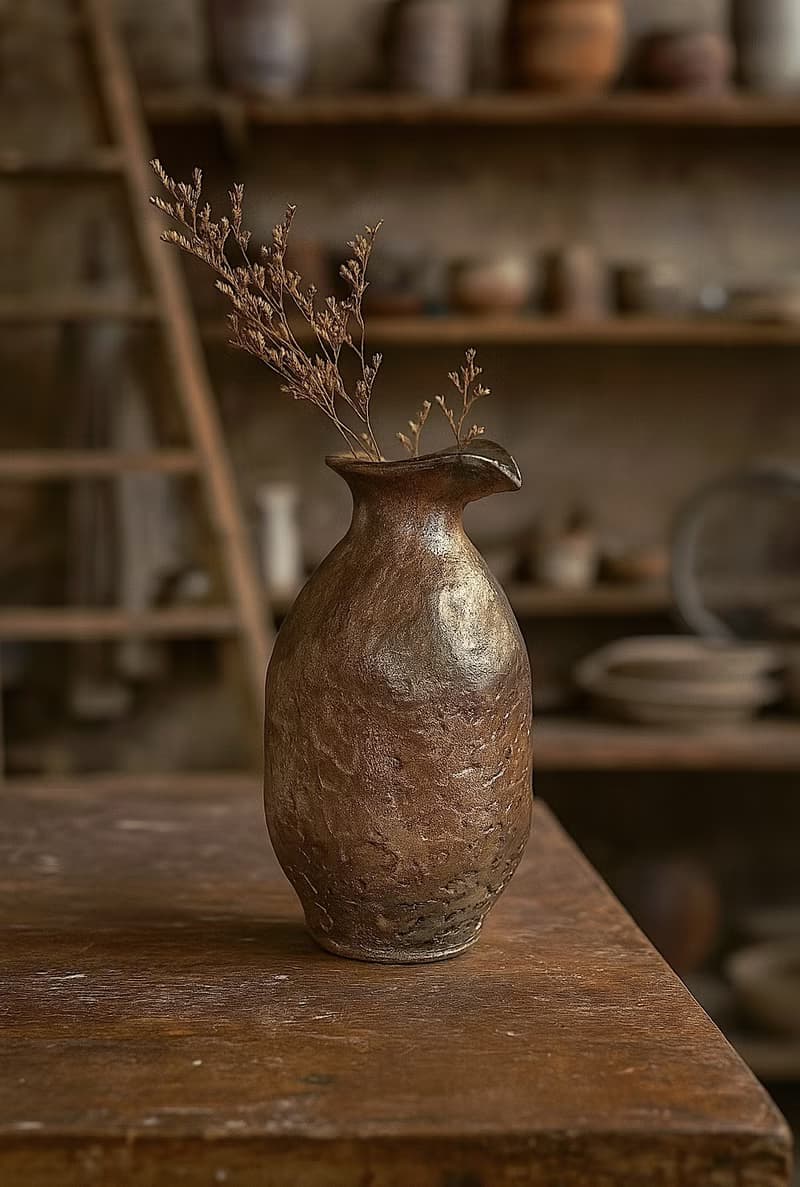 純手捏柴燒花器 / 小平凡手作