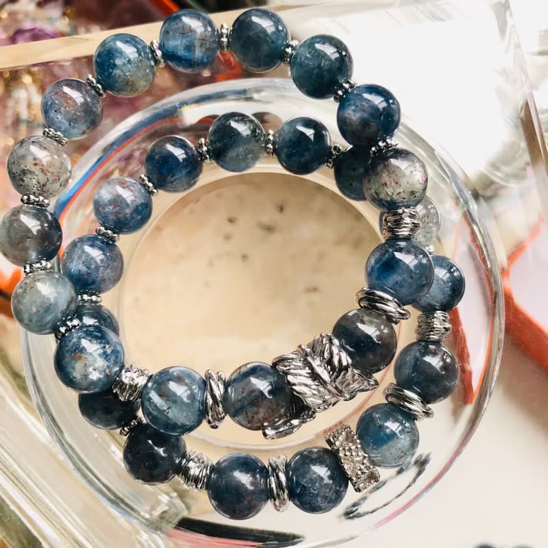 ITS-B662【設計款・一圖一物・共生礦藍晶石】天然石水晶手鍊手環