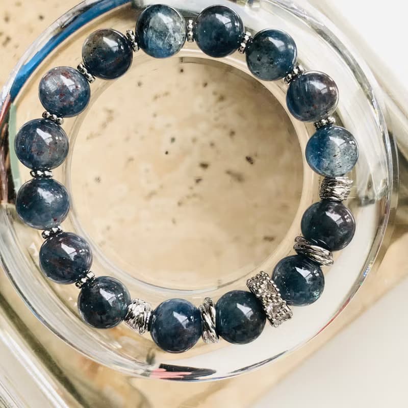 ITS-B662【設計款・一圖一物・共生礦藍晶石】天然石水晶手鍊手環