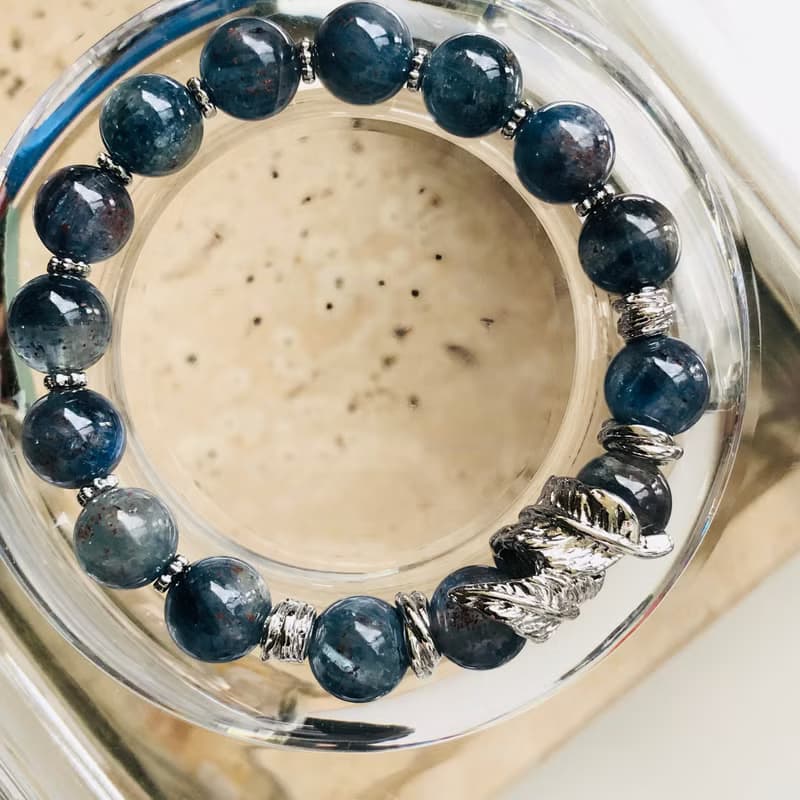 ITS-B662【設計款・一圖一物・共生礦藍晶石】天然石水晶手鍊手環