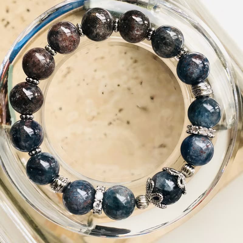 ITS-B662【設計款・一圖一物・共生礦藍晶石】天然石水晶手鍊手環