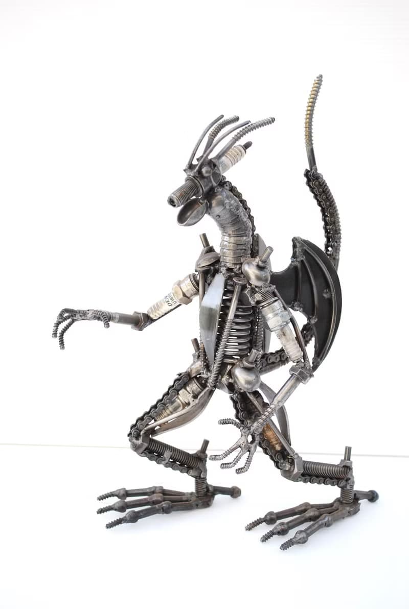 Dragon Scrap Metal Sculpture, Wow Gift For Son, Wow Anniversary gift for him