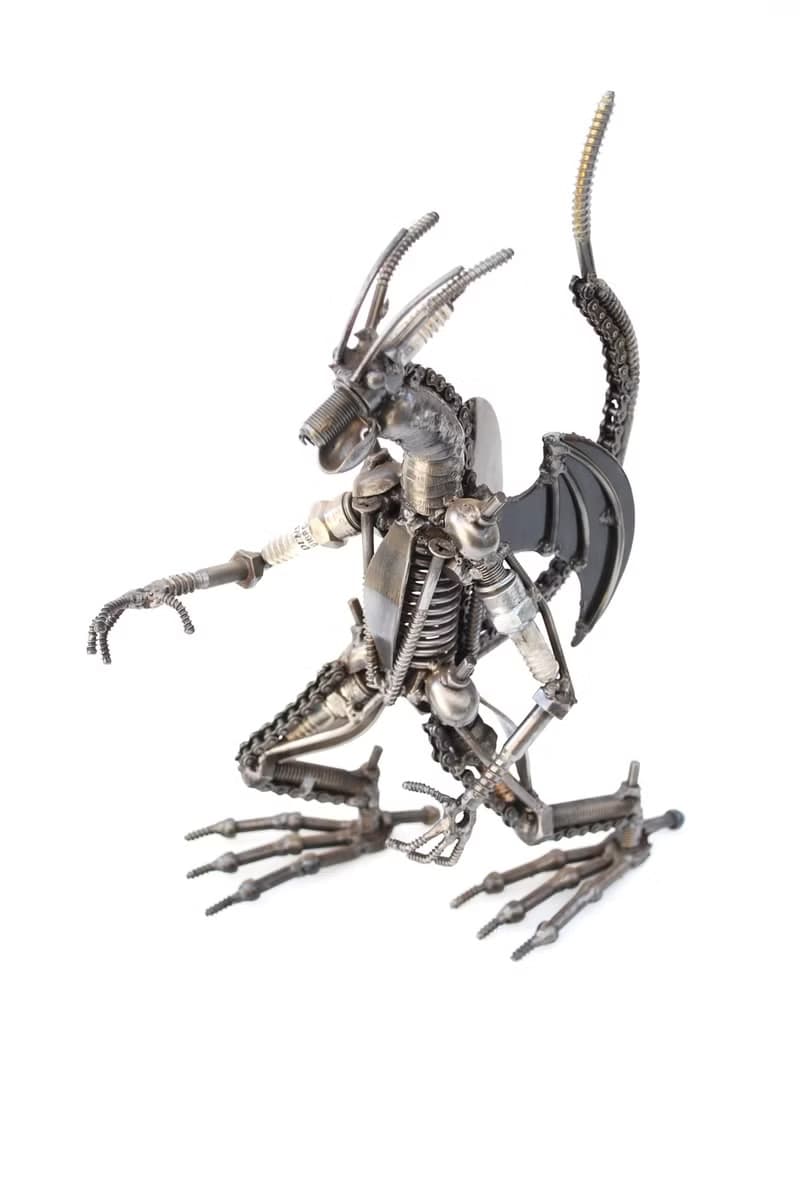 Dragon Scrap Metal Sculpture, Wow Gift For Son, Wow Anniversary gift for him