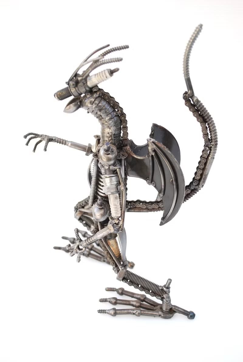 Dragon Scrap Metal Sculpture, Wow Gift For Son, Wow Anniversary gift for him