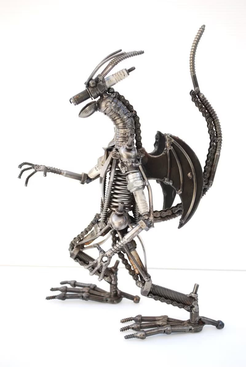 Dragon Scrap Metal Sculpture, Wow Gift For Son, Wow Anniversary gift for him