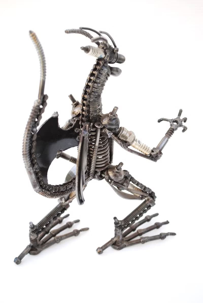 Dragon Scrap Metal Sculpture, Wow Gift For Son, Wow Anniversary gift for him
