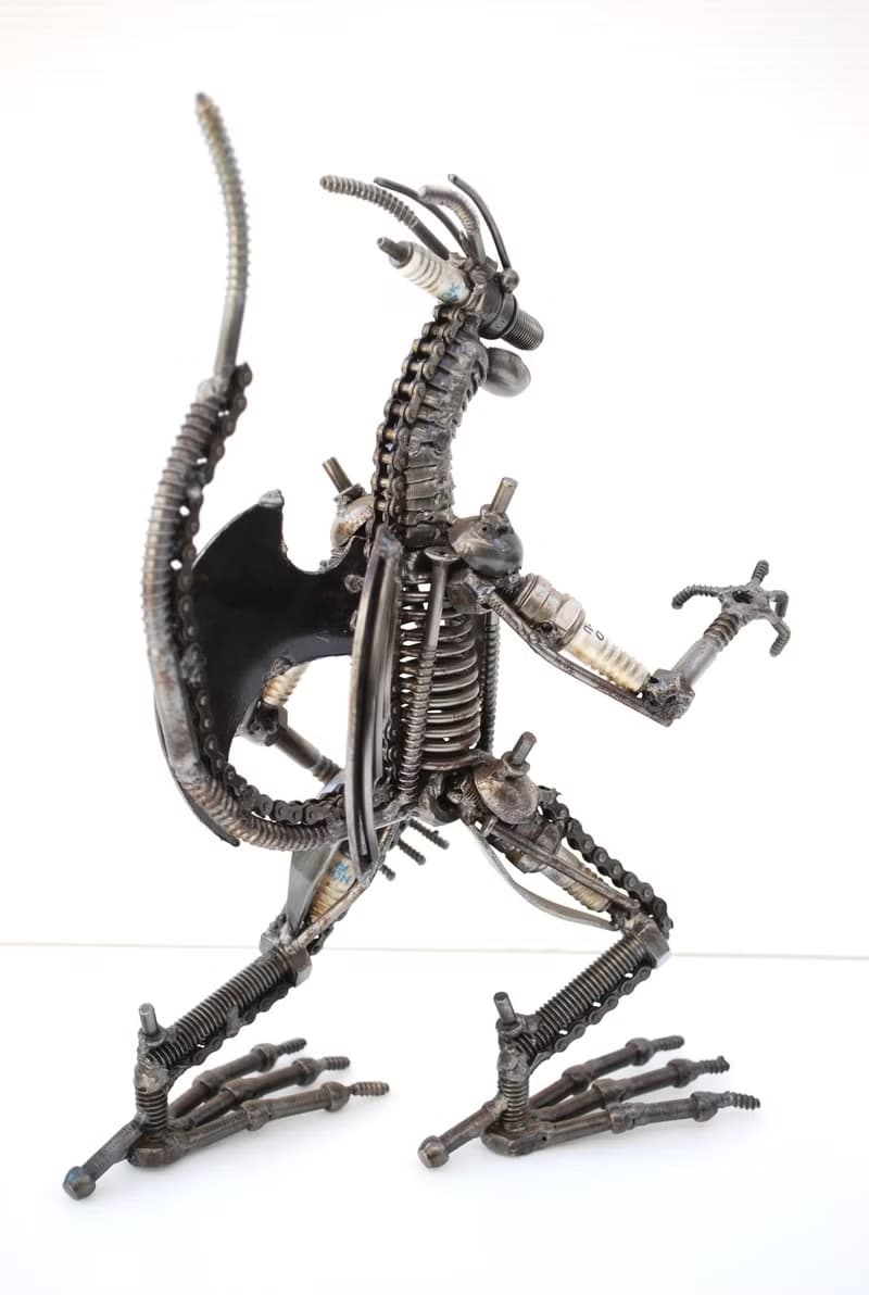 Dragon Scrap Metal Sculpture, Wow Gift For Son, Wow Anniversary gift for him