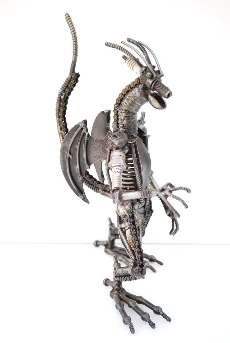 Dragon Scrap Metal Sculpture, Wow Gift For Son, Wow Anniversary gift for him