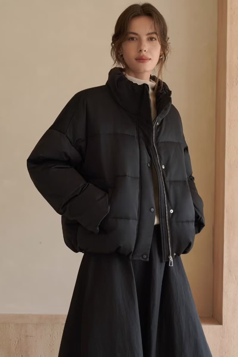 法式極簡 微光澤感溫暖羽絨服