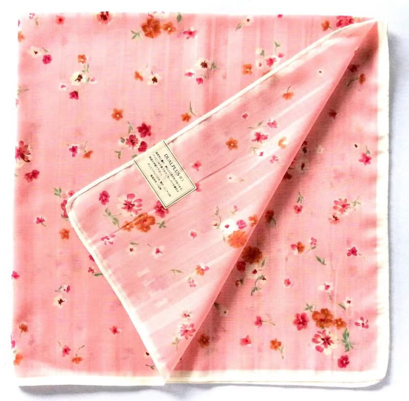 ELLE Paris Vintage Handkerchief Women Pink Floral Gift 23 x 23 inches