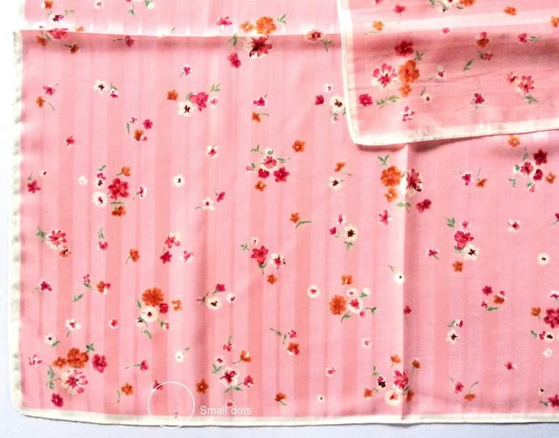 ELLE Paris Vintage Handkerchief Women Pink Floral Gift 23 x 23 inches