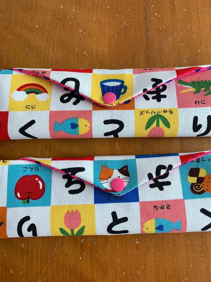 文青風環保筷袋  小食堂 粉 防水  手作餐具袋.交換禮物.