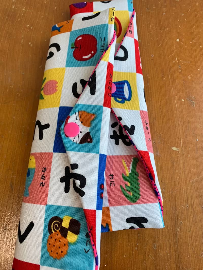 文青風環保筷袋  小食堂 粉 防水  手作餐具袋.交換禮物.