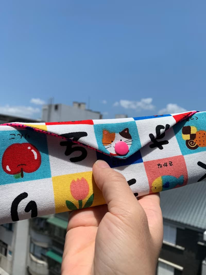 文青風環保筷袋  小食堂 粉 防水  手作餐具袋.交換禮物.