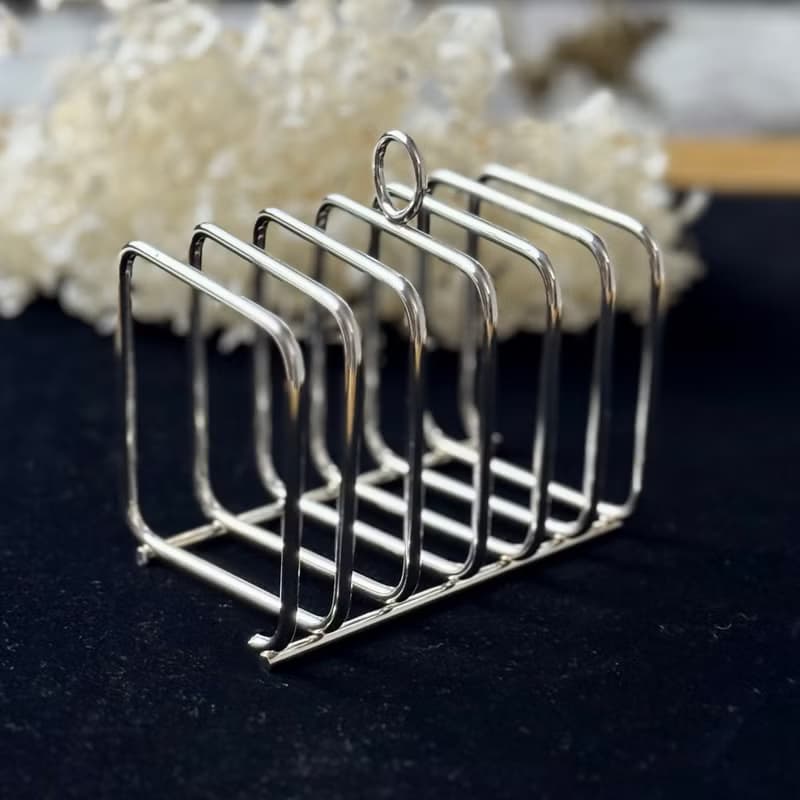 50752-典雅法國古董鍍銀吐司架