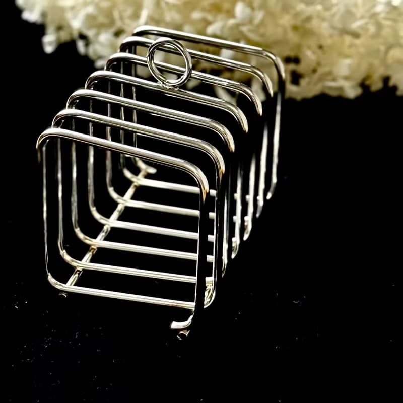 50752-典雅法國古董鍍銀吐司架