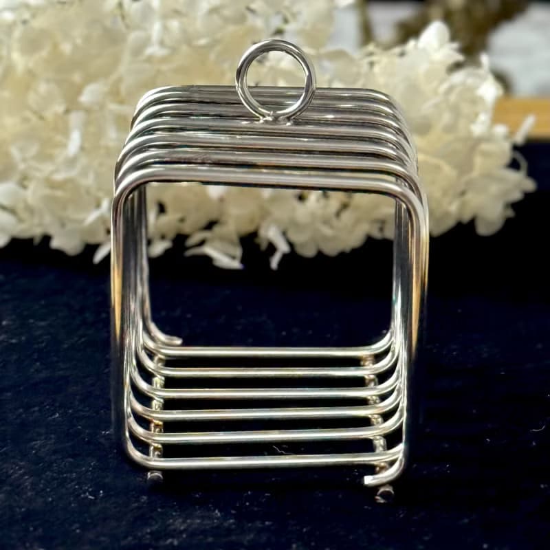 50752-典雅法國古董鍍銀吐司架