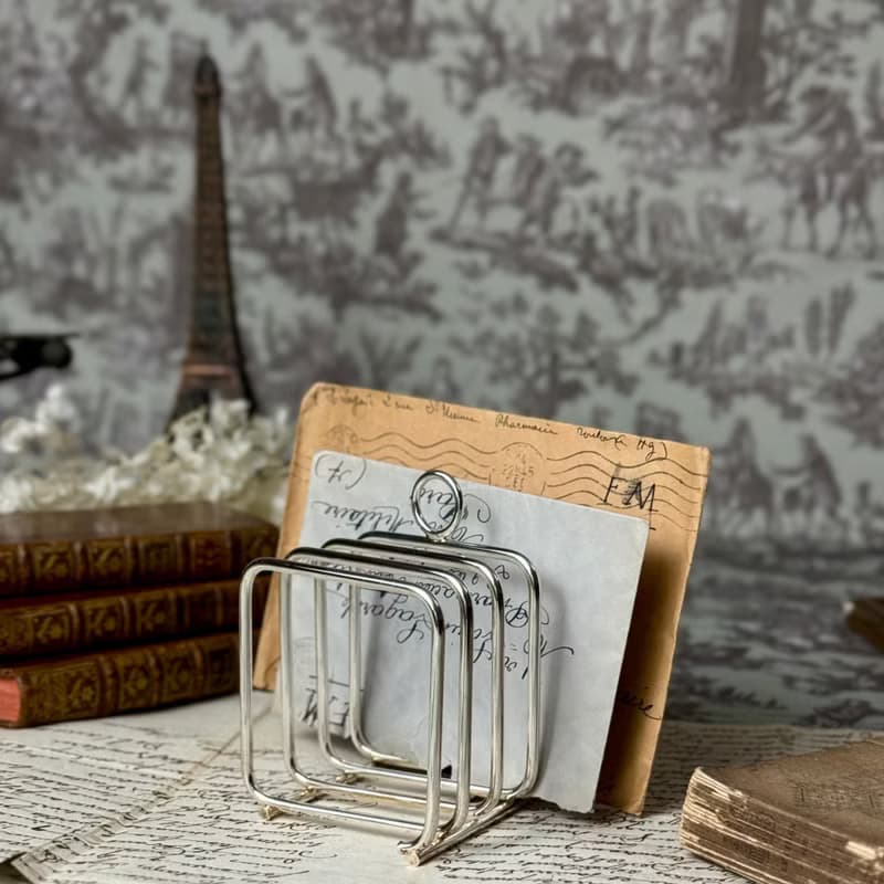 50752-典雅法國古董鍍銀吐司架