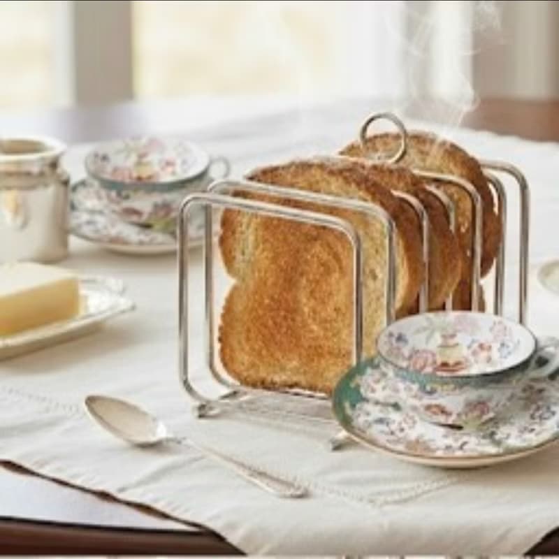 50752-典雅法國古董鍍銀吐司架