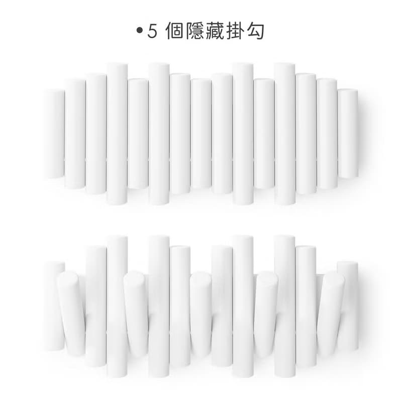 【Umbra】Picket壁掛式掛勾收納架(雲白木籬) | 掛勾 牆壁掛勾