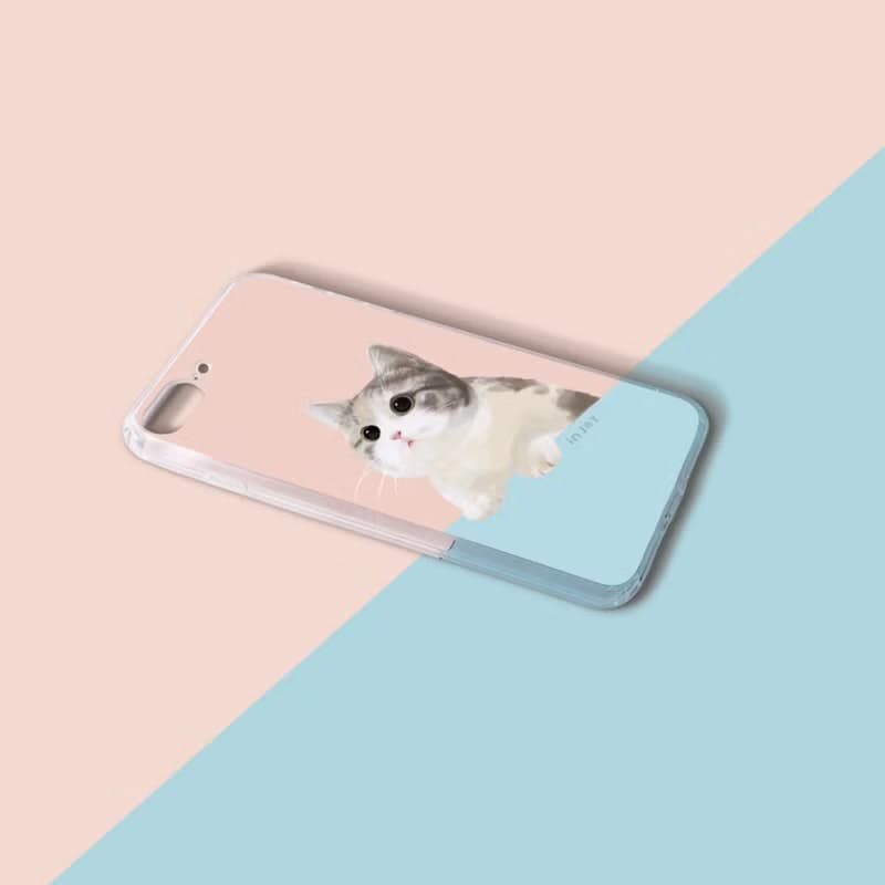 iPhone 16/15/14/13/SE3 萌萌療癒喵星人 透明耐衝擊防摔手機殼