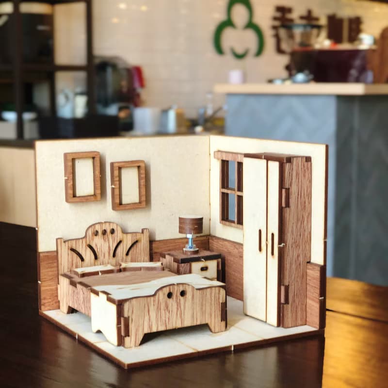 【手作DIY】袖珍小屋 娃娃屋 扮家家酒 擬真模型 擺飾 寵物 生日