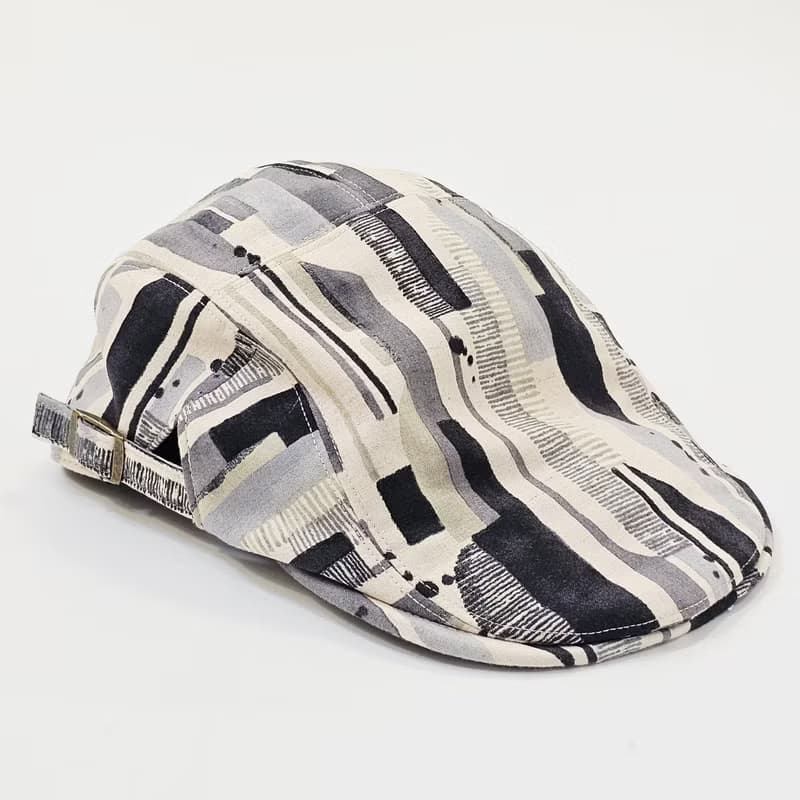 【HiGh MaLi】狩獵帽 | 小偷帽 | 黑灰水彩條紋#日系#搭配#日本布