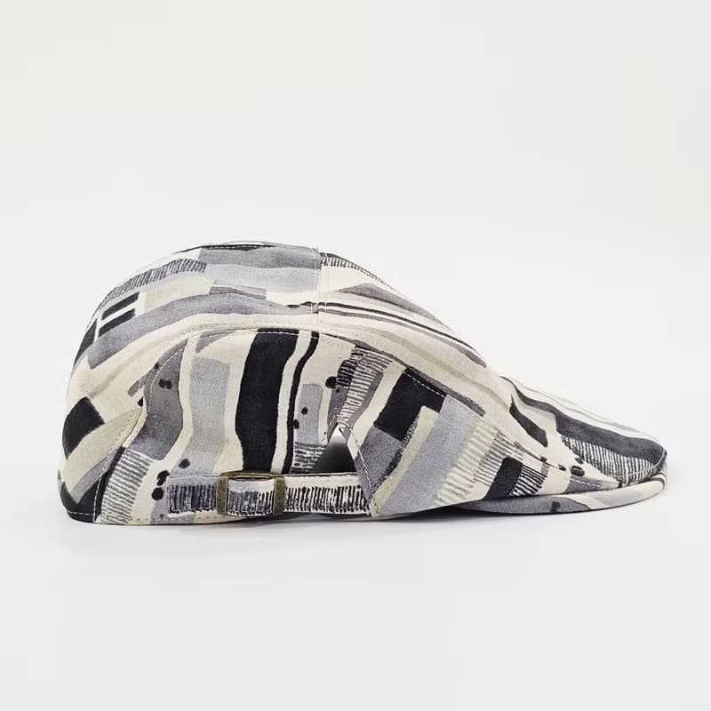 【HiGh MaLi】狩獵帽 | 小偷帽 | 黑灰水彩條紋#日系#搭配#日本布