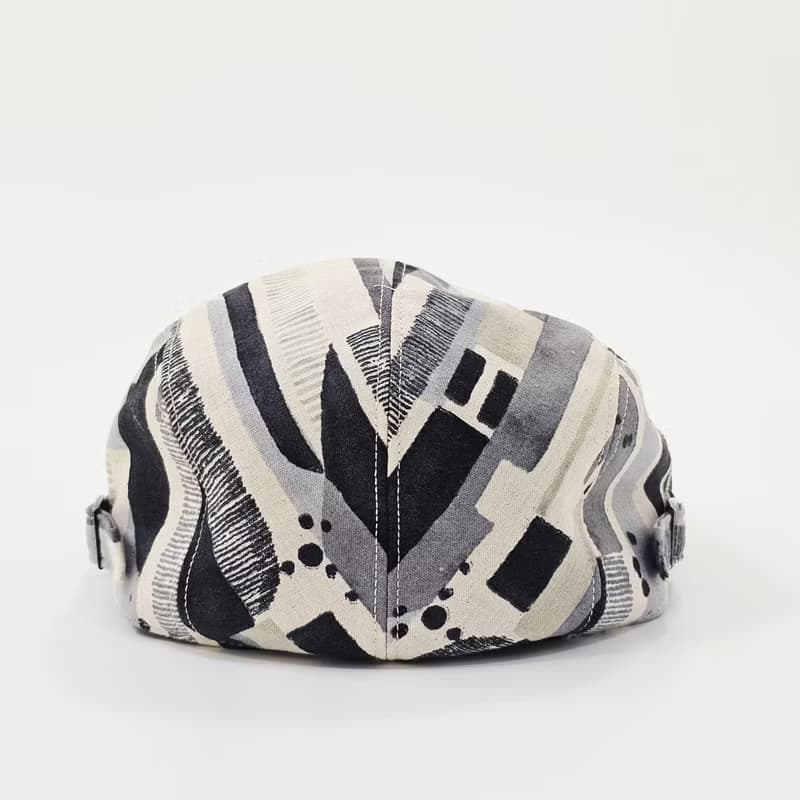 【HiGh MaLi】狩獵帽 | 小偷帽 | 黑灰水彩條紋#日系#搭配#日本布