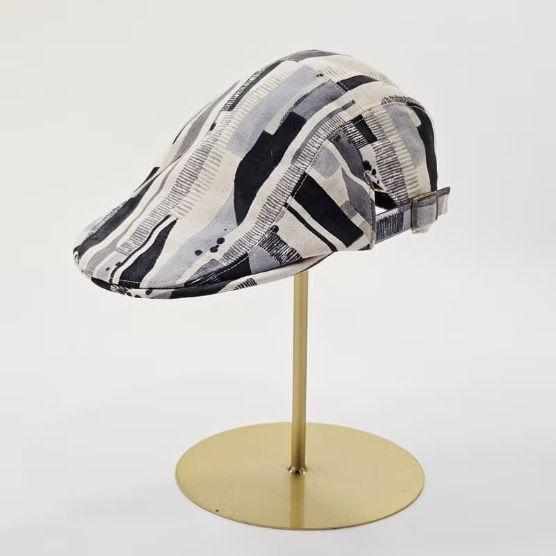 【HiGh MaLi】狩獵帽 | 小偷帽 | 黑灰水彩條紋#日系#搭配#日本布