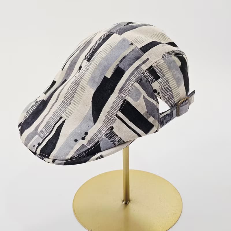 【HiGh MaLi】狩獵帽 | 小偷帽 | 黑灰水彩條紋#日系#搭配#日本布