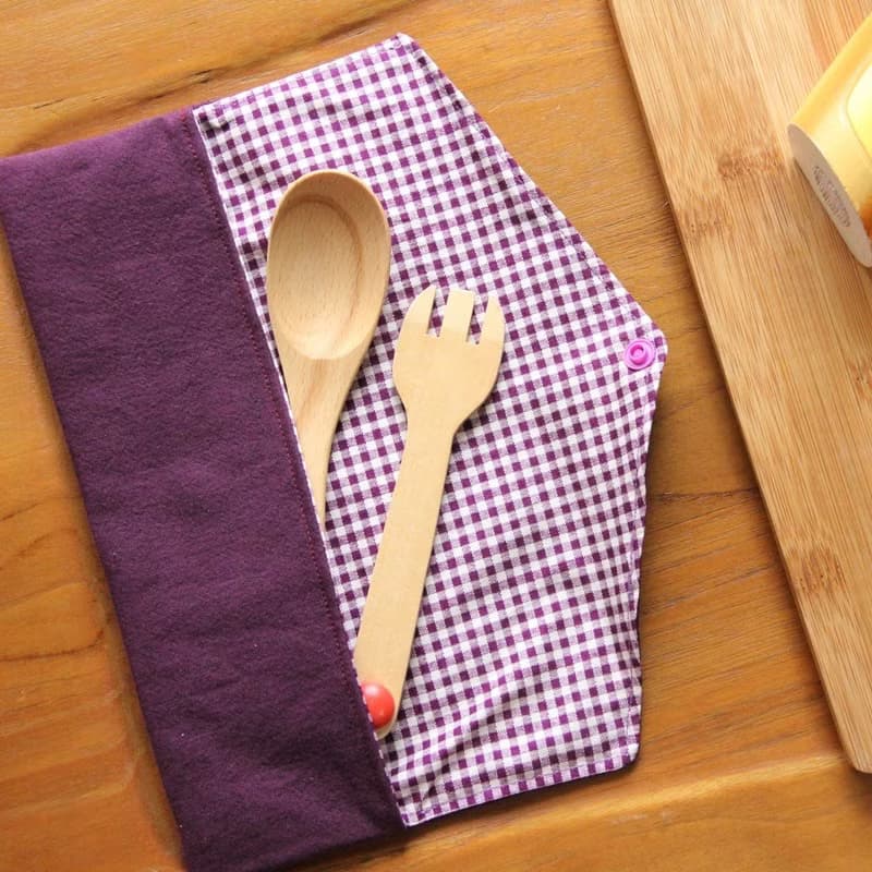 文青風環保筷袋 ~紫 收納包.環保筷袋.手作餐具袋