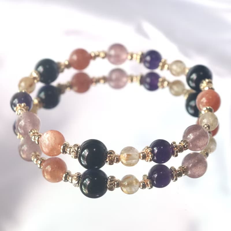 聖誕禮物-紫水晶-黑碧璽-草莓晶-招財-水晶手鍊