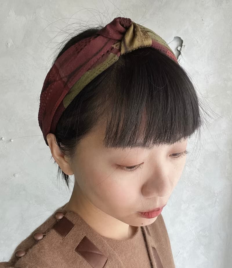 和服改製手工髮箍-日本小京都-紅棕-扭結款