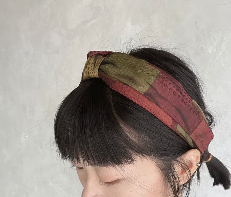 和服改製手工髮箍-日本小京都-紅棕-扭結款