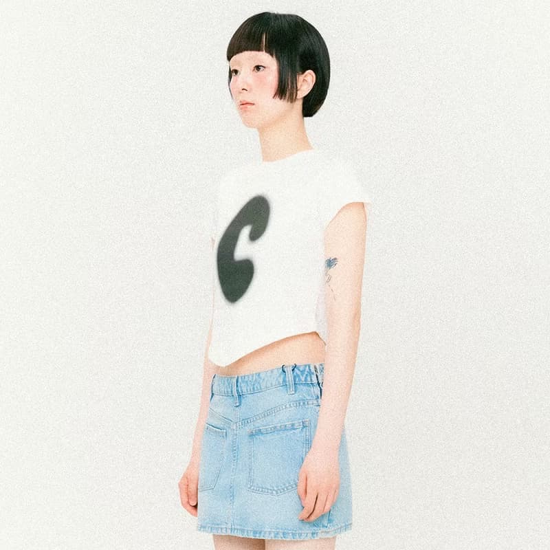 Symbol Scarf Cropped Short-Sleeved T-Shirt White