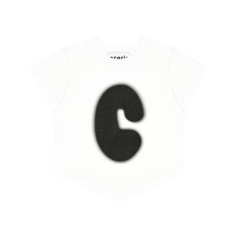 Symbol Scarf Cropped Short-Sleeved T-Shirt White