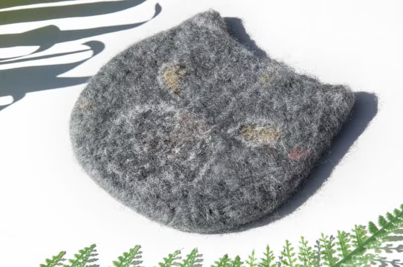 情人節禮物 聖誕交換禮物 森林系羊毛氈杯墊 動物杯墊-貓咪吸水墊