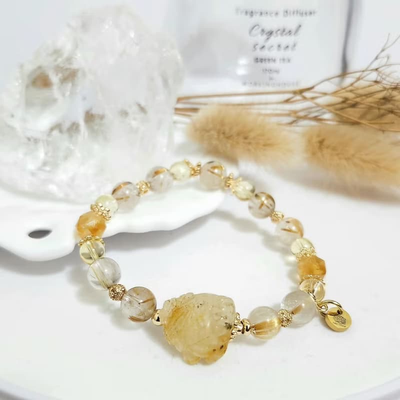 鈦晶龍龜設計手鍊/正偏財都招、避邪擋煞之搭配水晶