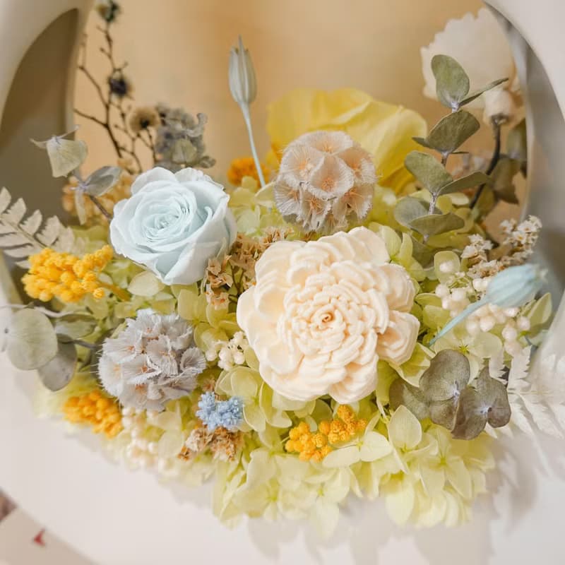 永生花特色O型大提籃-藍綠色