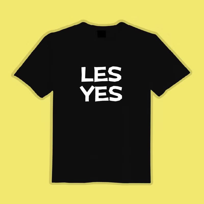 LES YES 女同志 諧音 彩虹 文創 衣服 T恤 黑T 童裝 純棉 排汗衣