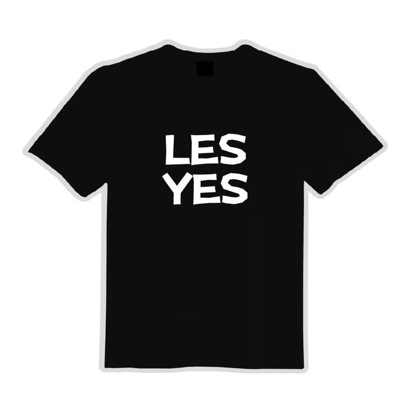 LES YES 女同志 諧音 彩虹 文創 衣服 T恤 黑T 童裝 純棉 排汗衣