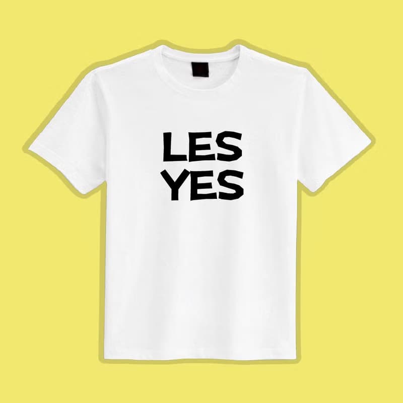 LES YES 女同志 諧音 彩虹 文創 衣服 T恤 黑T 童裝 純棉 排汗衣