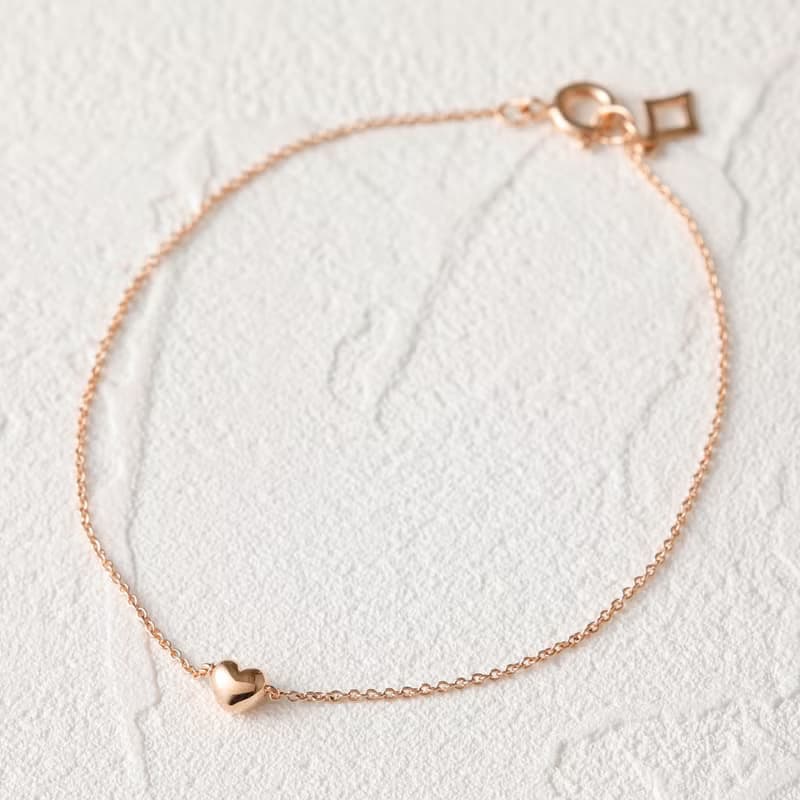 tiny heart bracelet PG ニッケルフリーブレスレット　小さなハートのブレスレット　ピンクゴールド