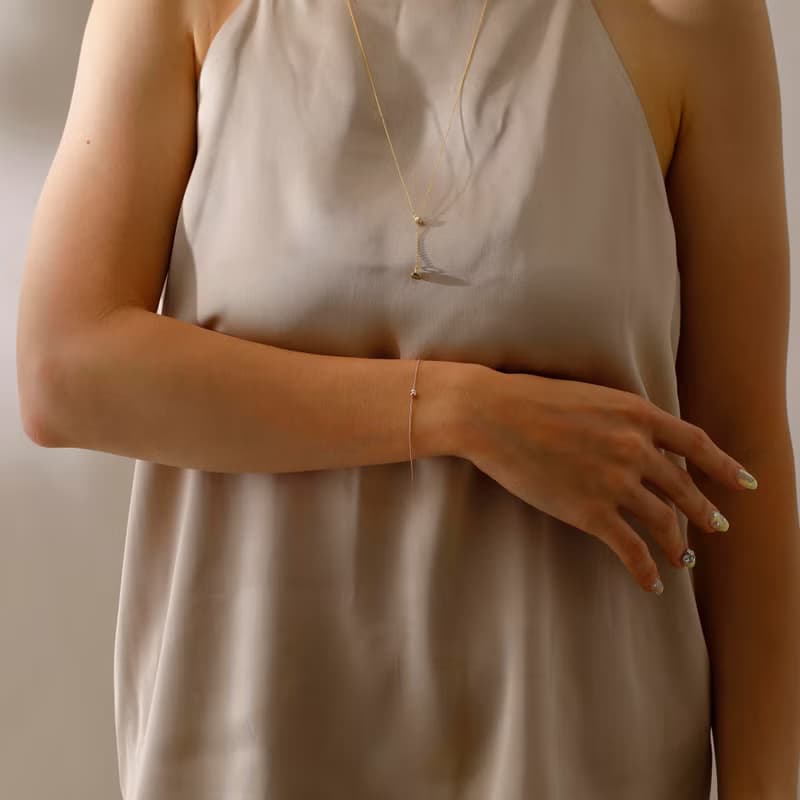 tiny heart bracelet PG ニッケルフリーブレスレット　小さなハートのブレスレット　ピンクゴールド