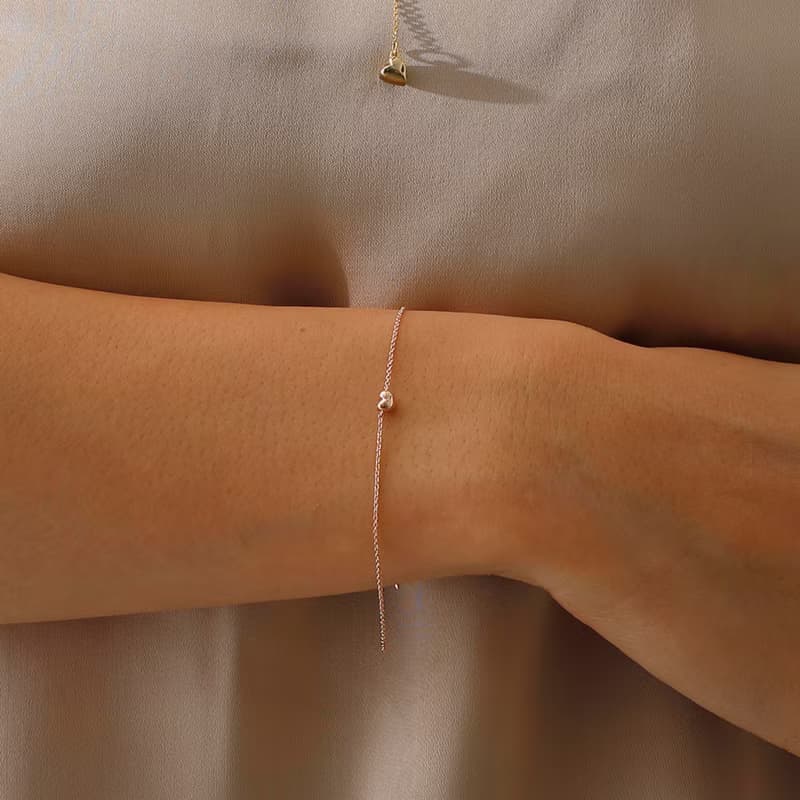 tiny heart bracelet PG ニッケルフリーブレスレット　小さなハートのブレスレット　ピンクゴールド