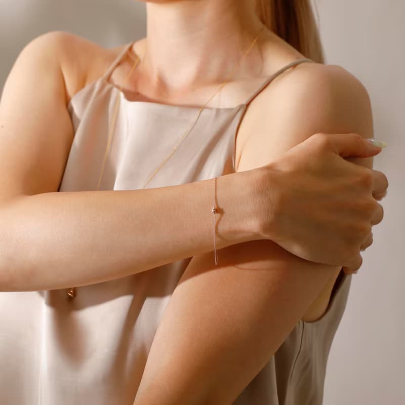 tiny heart bracelet PG ニッケルフリーブレスレット　小さなハートのブレスレット　ピンクゴールド