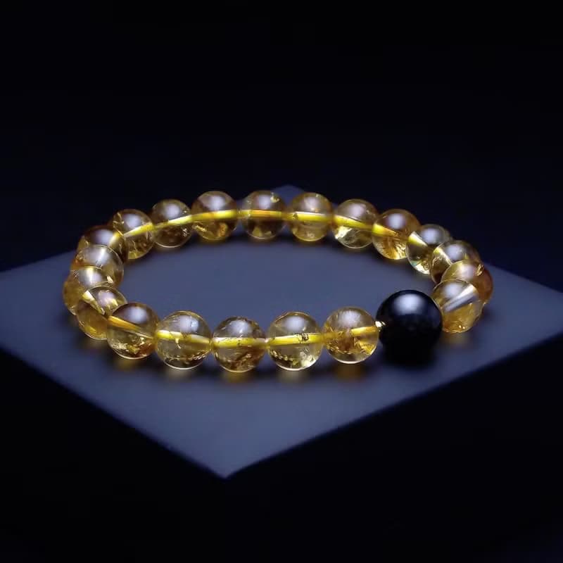 金運石搭配黃水晶 男手環 男手鍊 QBR-00100
